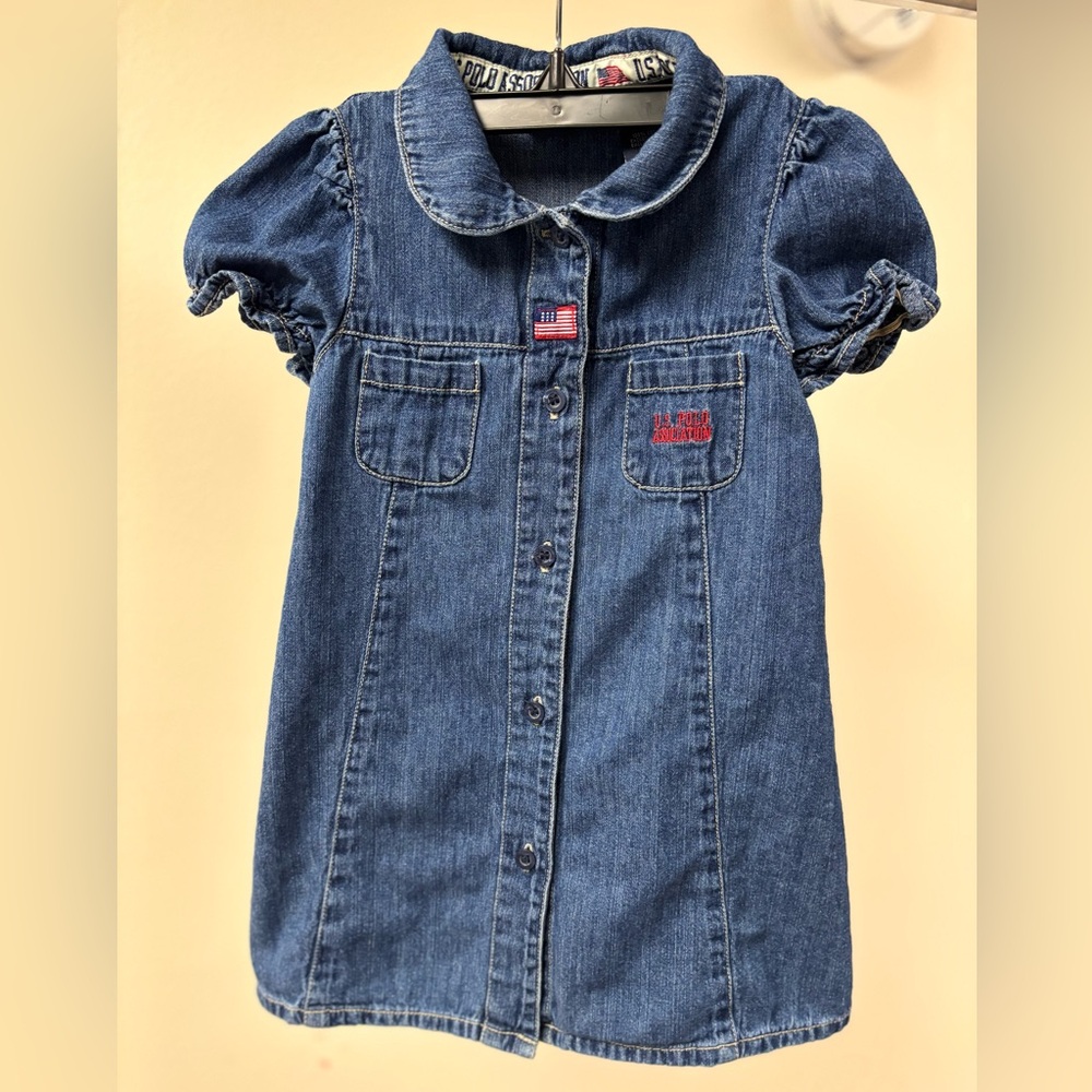 US Polo Association Denim‎ Button-Up Dress Vintage 3T